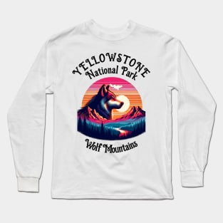 Majestic Emblem of Yellowstone National Park Long Sleeve T-Shirt